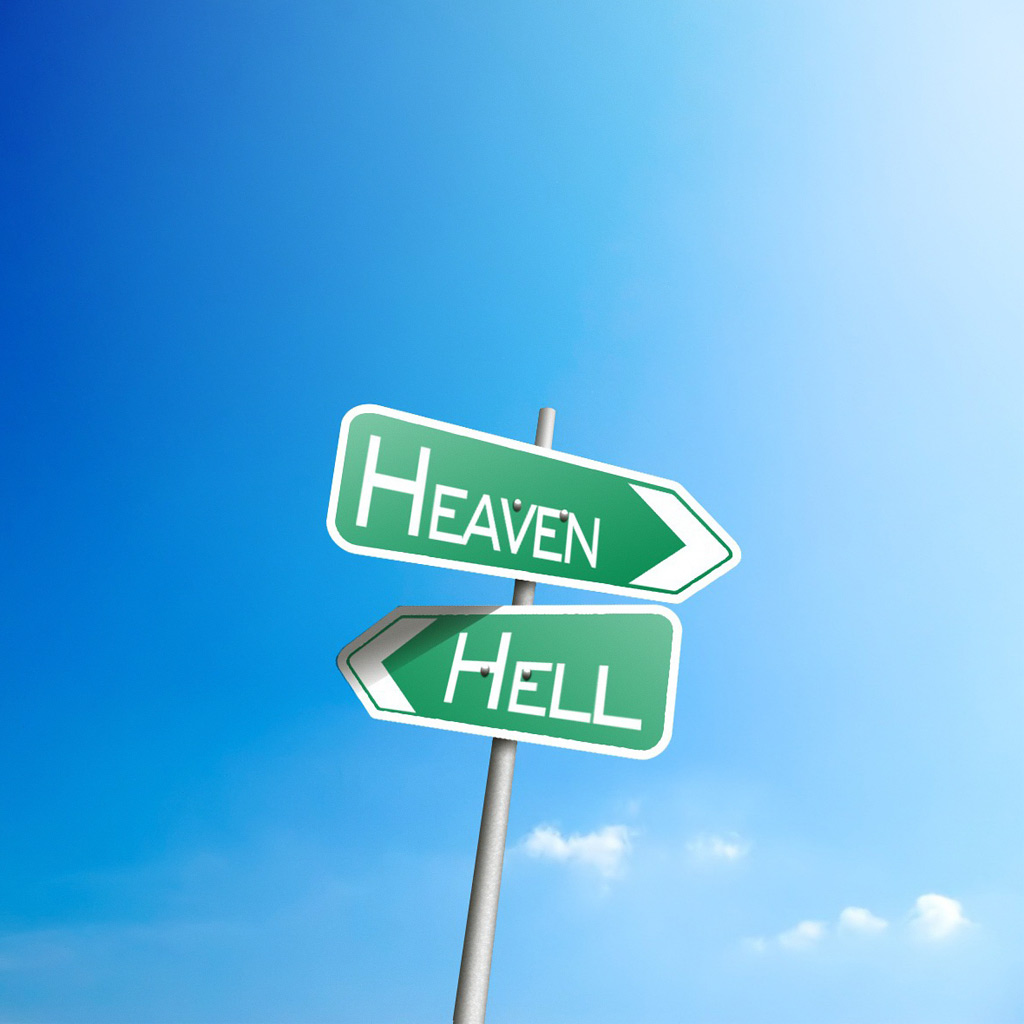 Fun Humor Heaven And Hell iPad iPhone HD Wallpaper