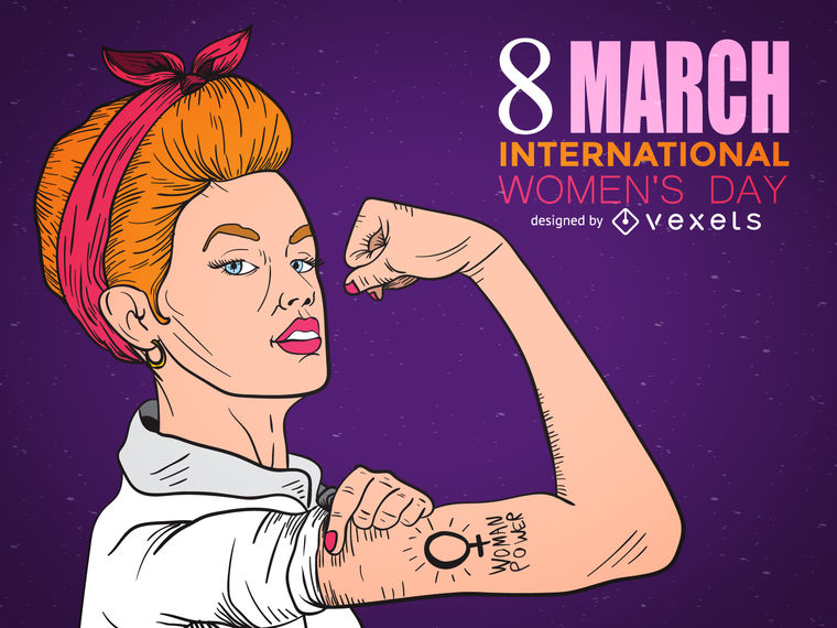 International Womens Day Rosie illustration   Vector download