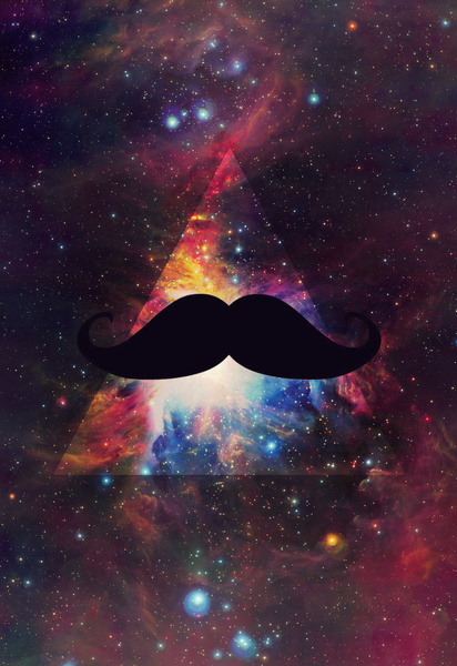 Hipster Galaxy Moustache Art Print By T E A L Society6