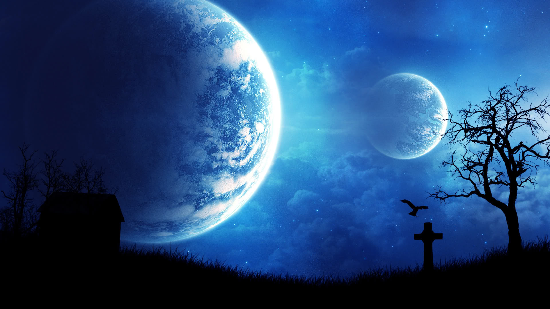 Wallpaper Ghostly Moon HD