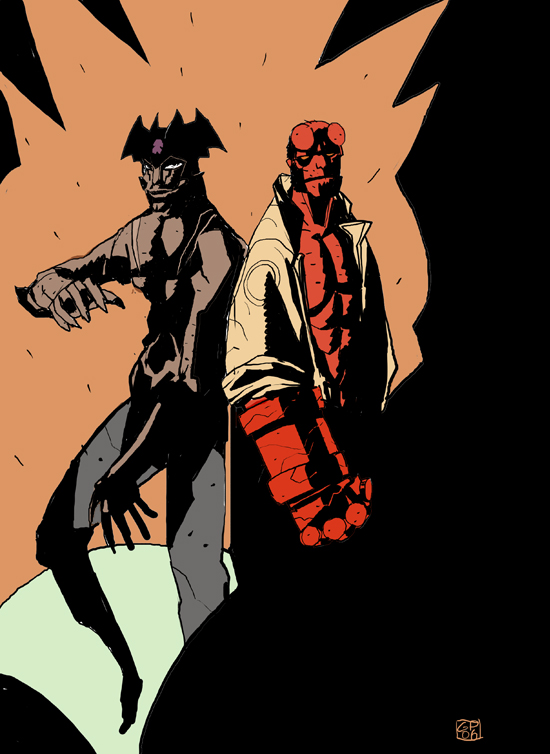 Hellboy And Devilman Colour By Genocidalpenguin On