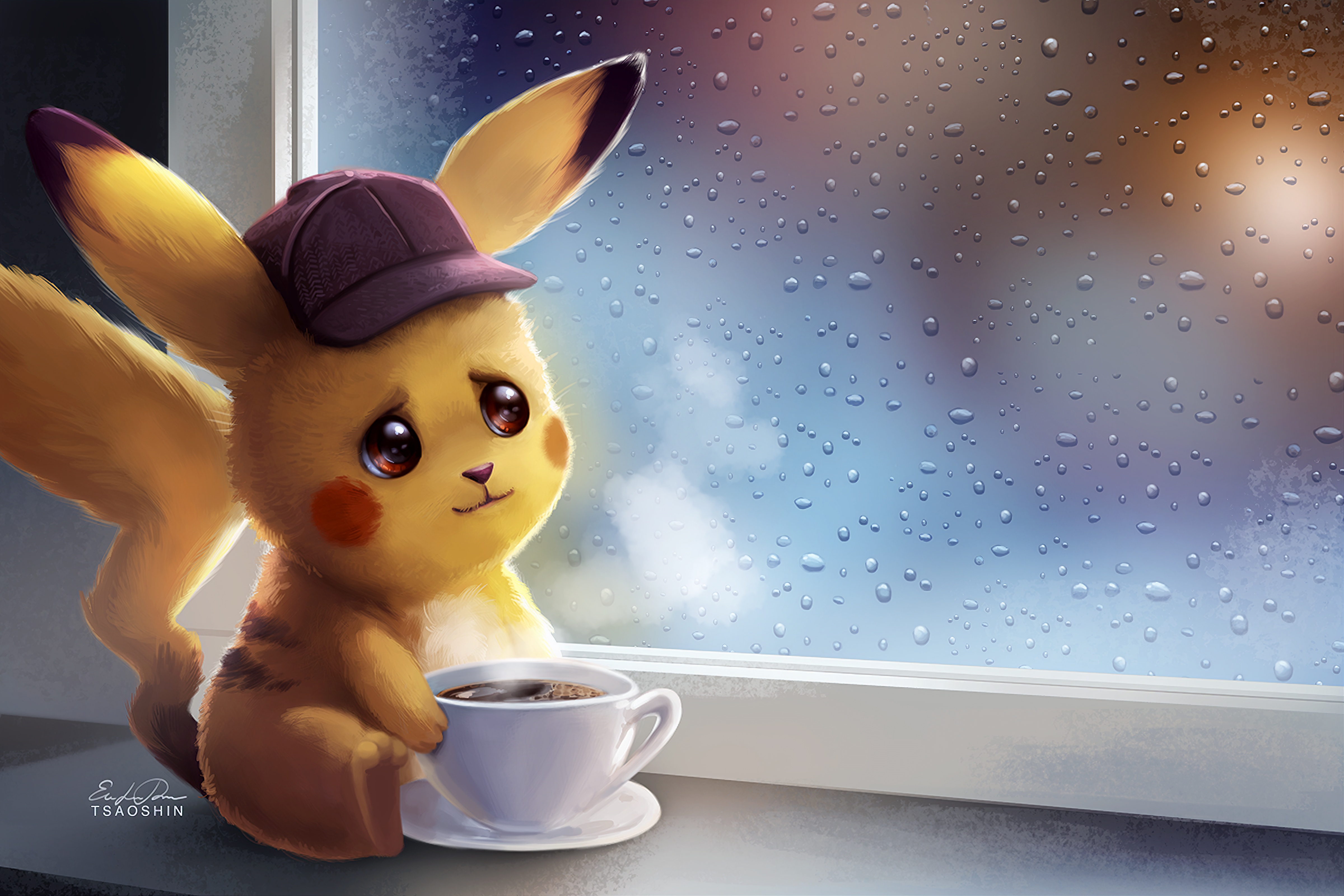 Detective Pikachu Cozy Moment Wallpaper