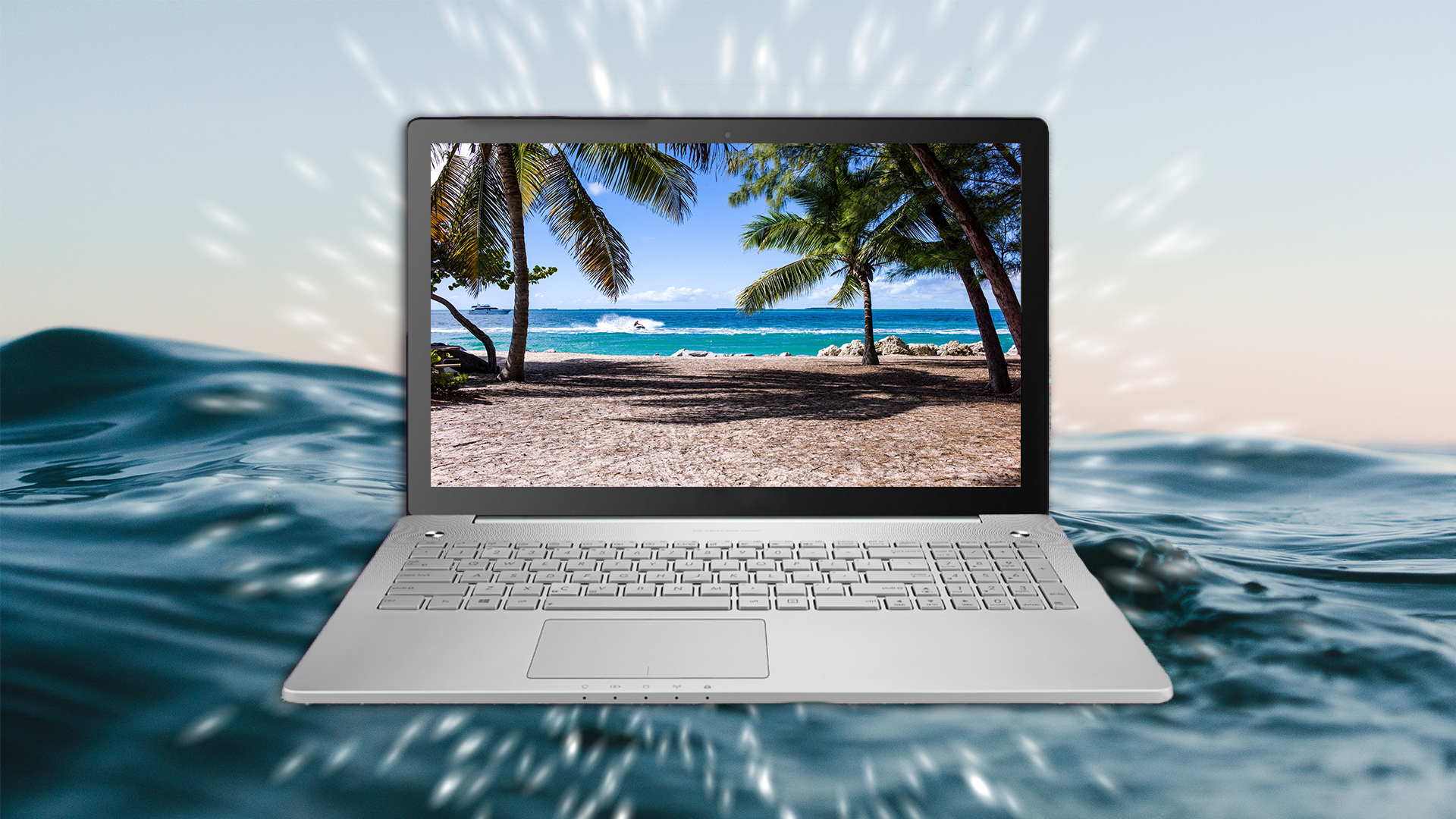 Summer Zoom Background That Bring Beachy Vibes To A Laptop Near