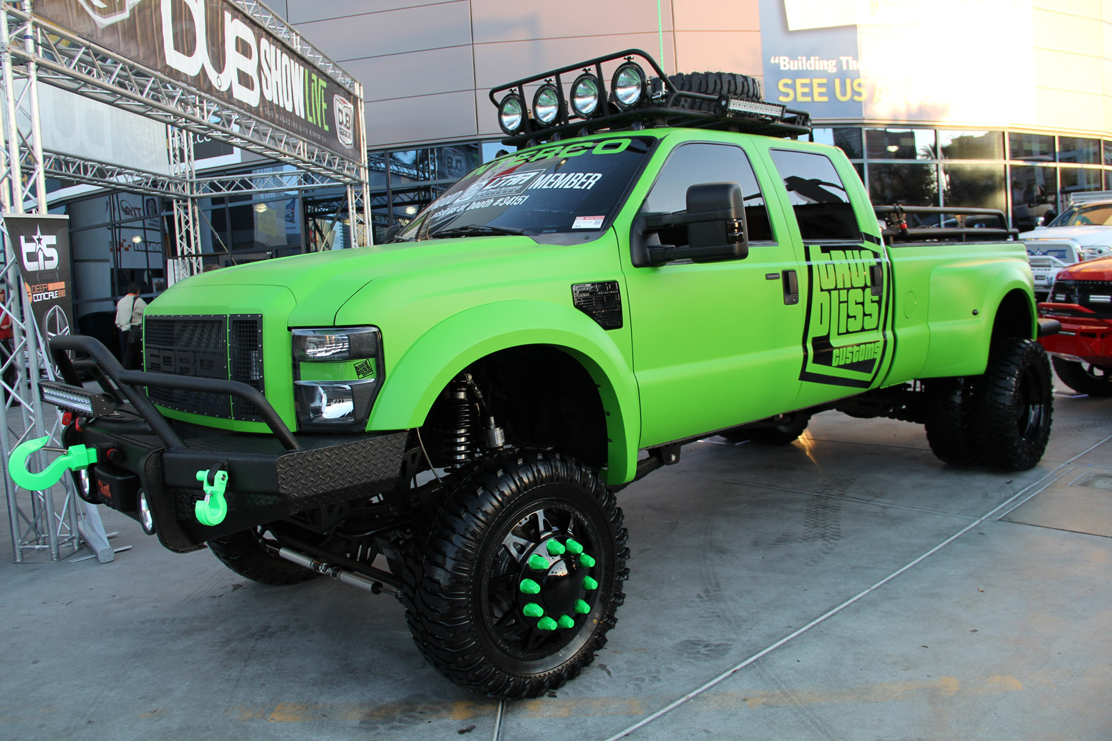 Sema Monday Diesel Power Trucks Outside