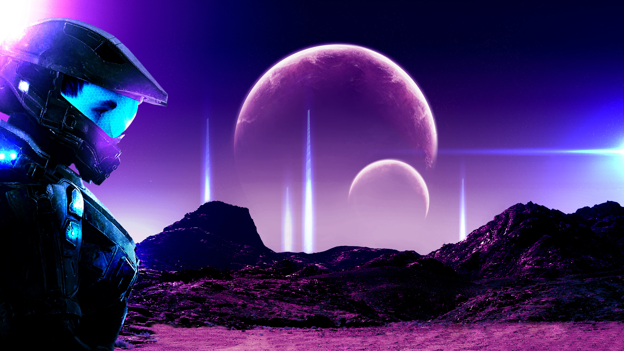 Retro Halo Space Suit Scifi 4k 1440p Resolution HD Wallpaper