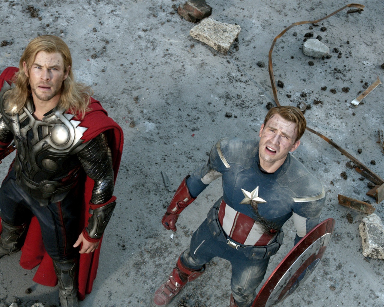 Thor Et Captain America Dans The Avengers Fonds D Cran