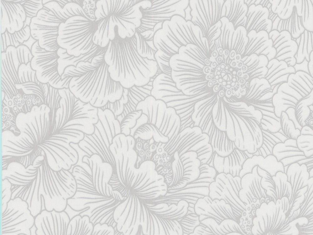 Flourish White Silver Floral Wallpaper Grasscloth
