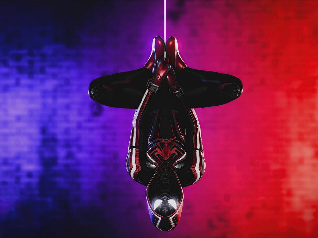 Spiderman Miles Morales Upside Down Wallpaper