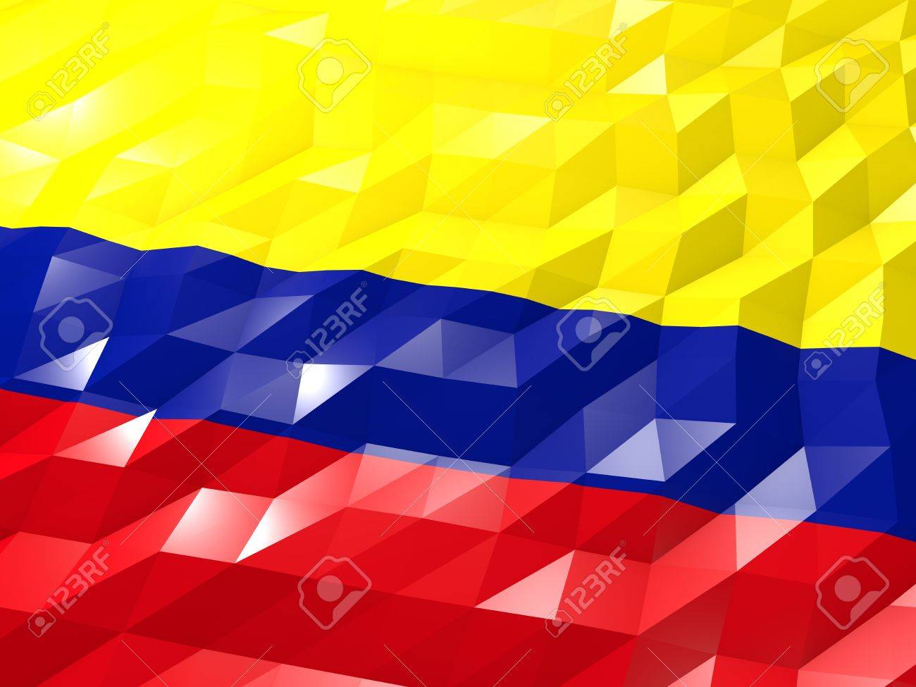 Flag Of Colombia 3d Wallpaper Illustration National Symbol