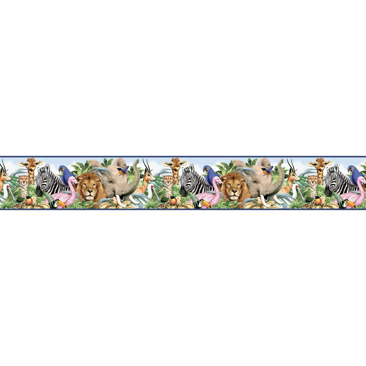  Freestyle Jungle Animals Pre Pasted Wallpaper Border ATG Stores