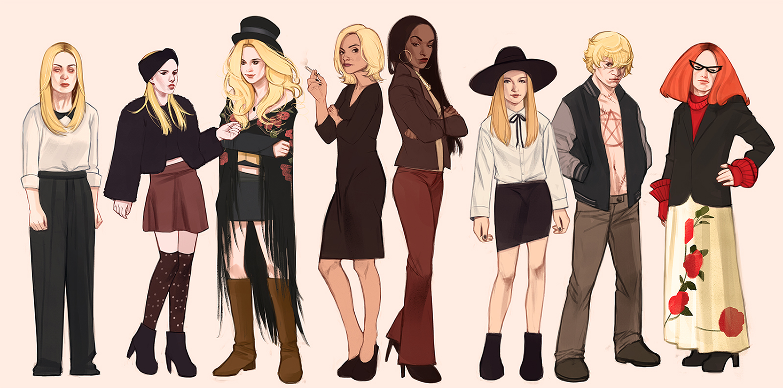 American Horror Story Coven characters by mannequin atelier on 1600x793