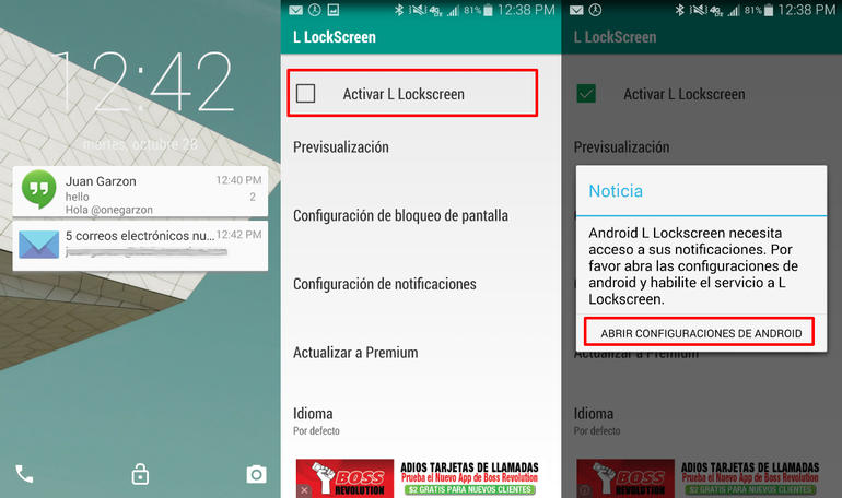 The Lock Screen Of Android On Your Lollipop C Spanish