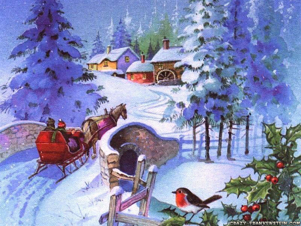 Wallpaper Idyll Old Fashioned Christmas