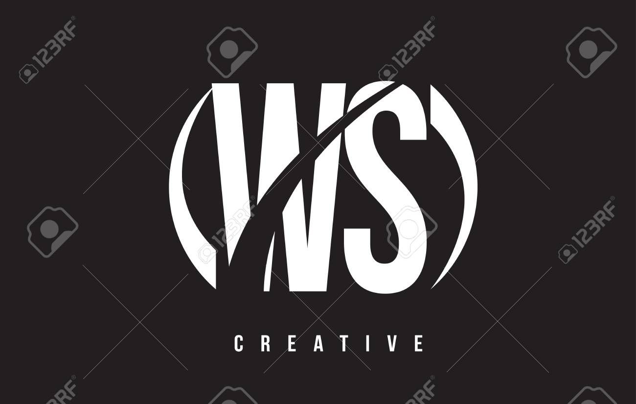 Ws W S White Letter Logo Design With Background Vector