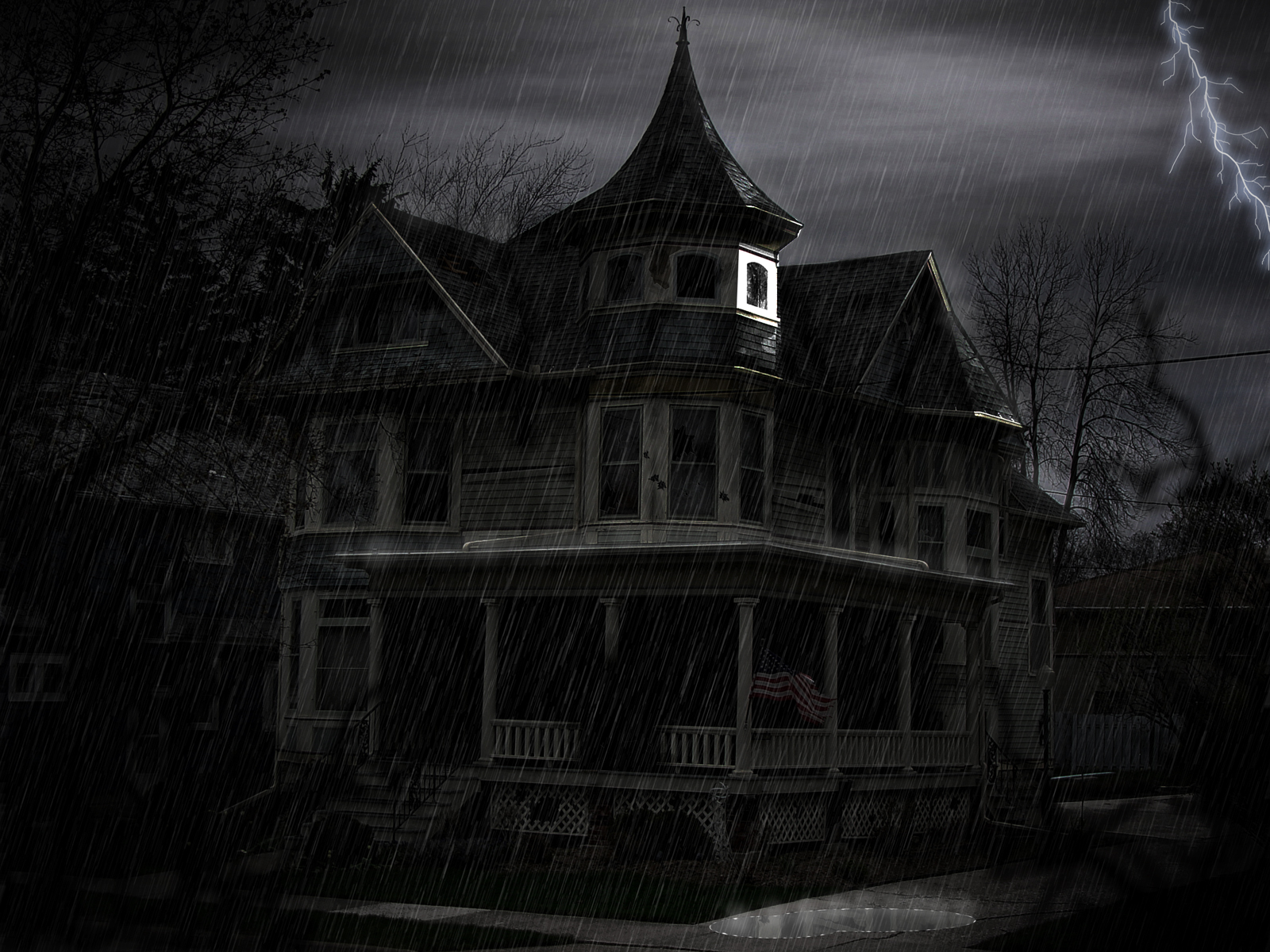Background With Haunted House Scary And Creepy Pictures