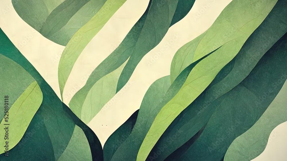 Abstract Green Organic Wallpaper Texture Pencil Drawn