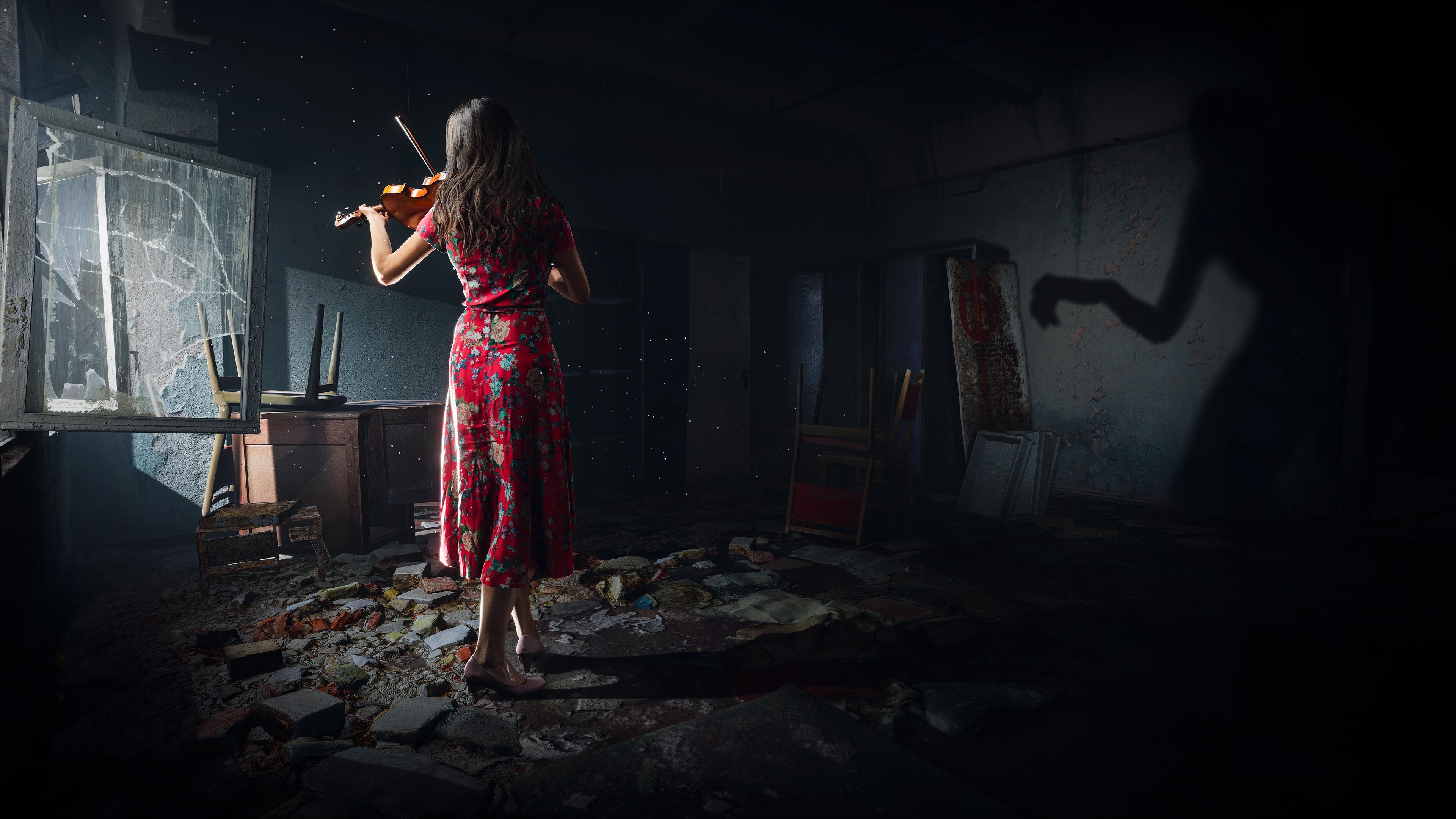 Wallpaper Chernobylite Pc Game Girl Back Violin