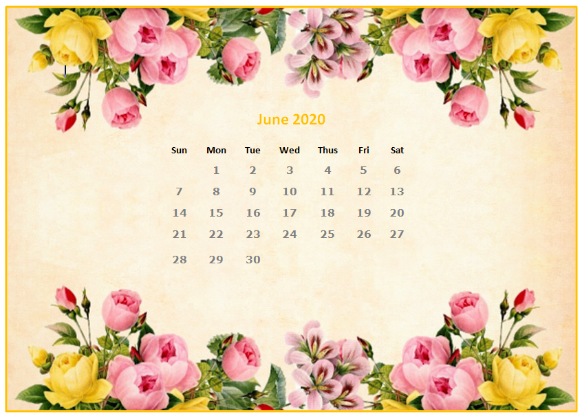 June 2020 Desktop Calendar Wallpapers   Printable Calendar 846x605