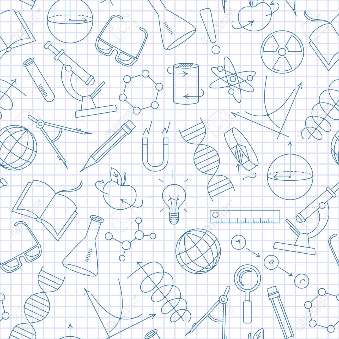 Free download Seamless Pattern On The Theme Of Science And Inventions ...