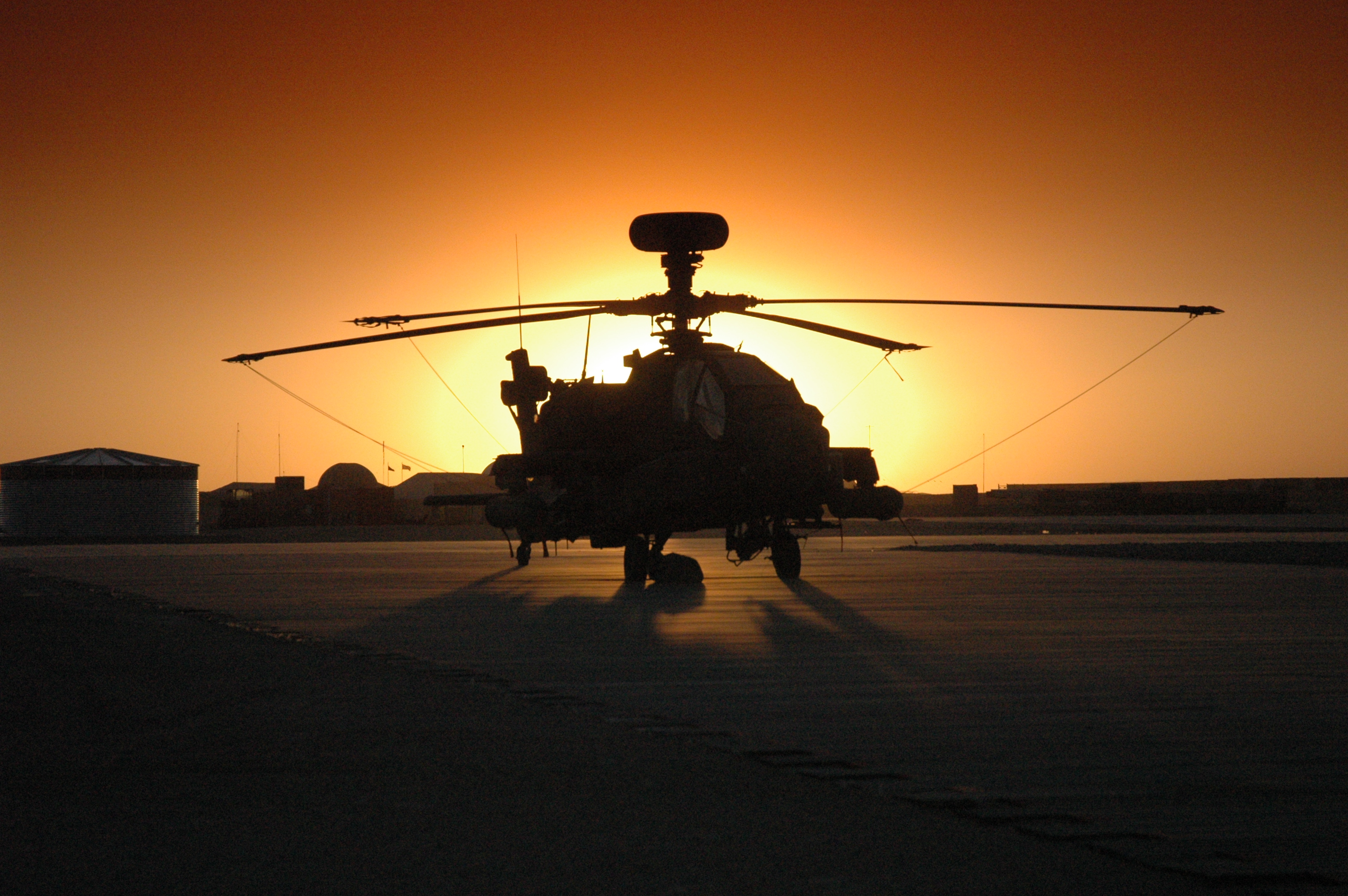Sunset Aircraft Helicopters Vehicles Ah Apache HD Wallpaper Of