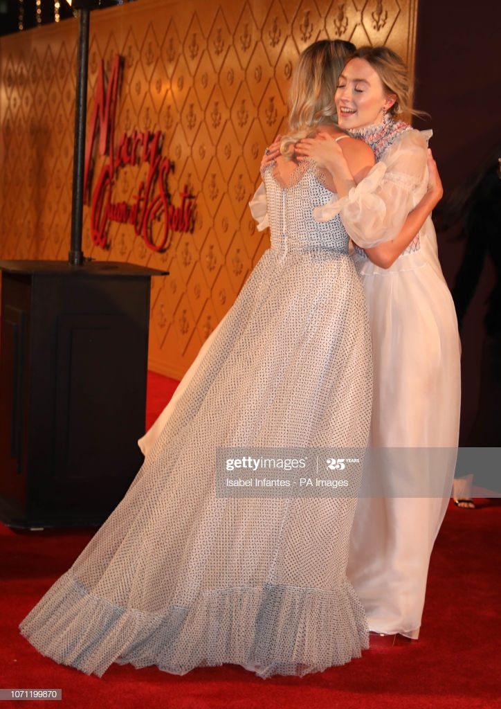 Margot Robbie And Saoirse Ronan Embrace As They Arrive At The