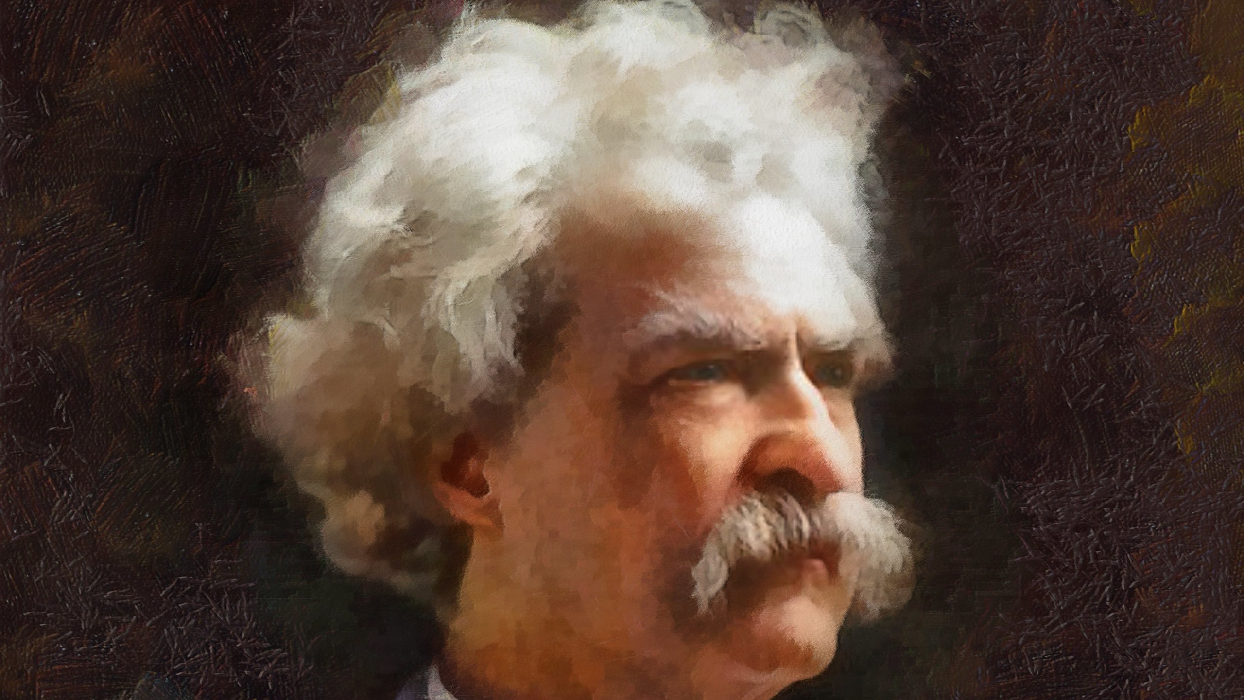 Photo Men Moustache Mark Twain Celebrities Painting Art