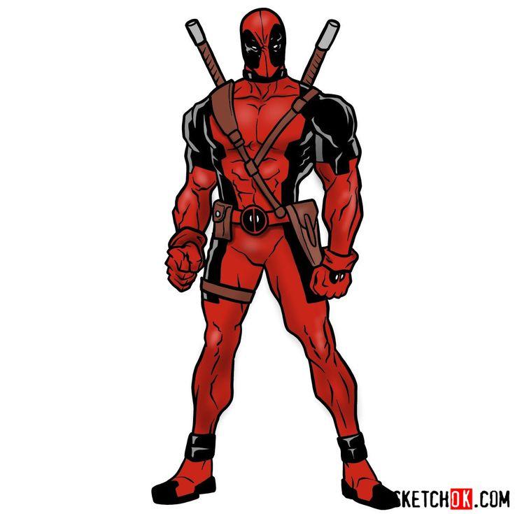 Draw Deadpool In Full Growth Step By Drawing