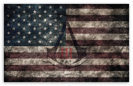 Assassin S Creed Iii American Eroded Flag HD Desktop Wallpaper