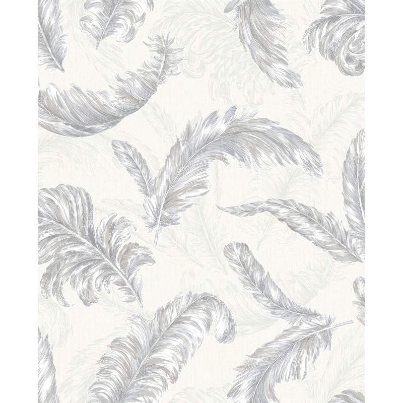 Gilded Feather White Silver Glitter Wallpaper By Graham Brown