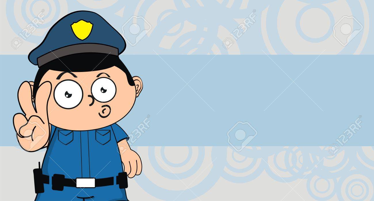 Policeman Kid Cartoon Background In Format Very Easy To Edit