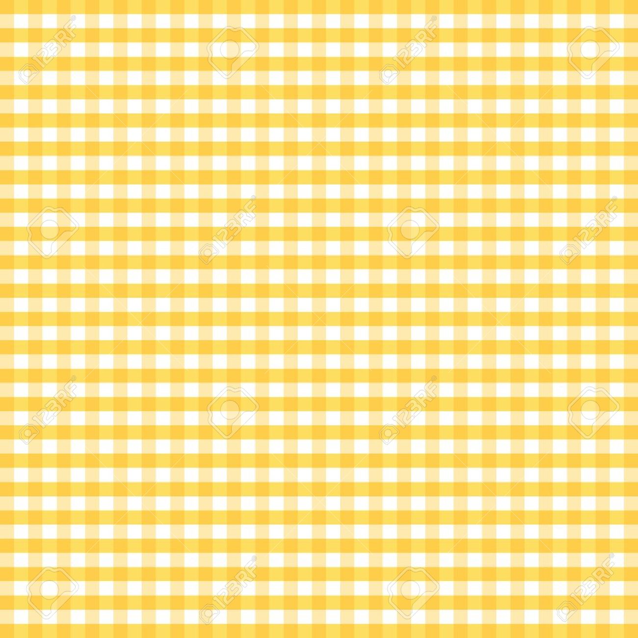Seamless Pattern Yellow And White Gingham Check Background