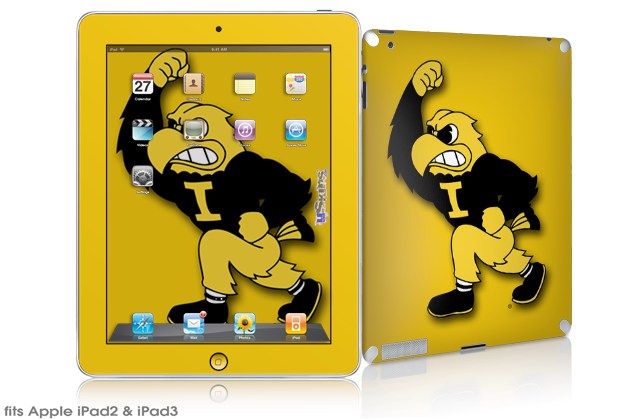 iPad Skin   Iowa Hawkeyes Herky on Gold fits iPad2 and iPad3