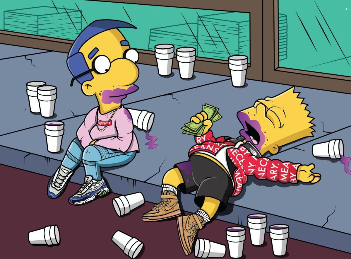 40 BAPE Bart Simpson Wallpapers   Download at WallpaperBro