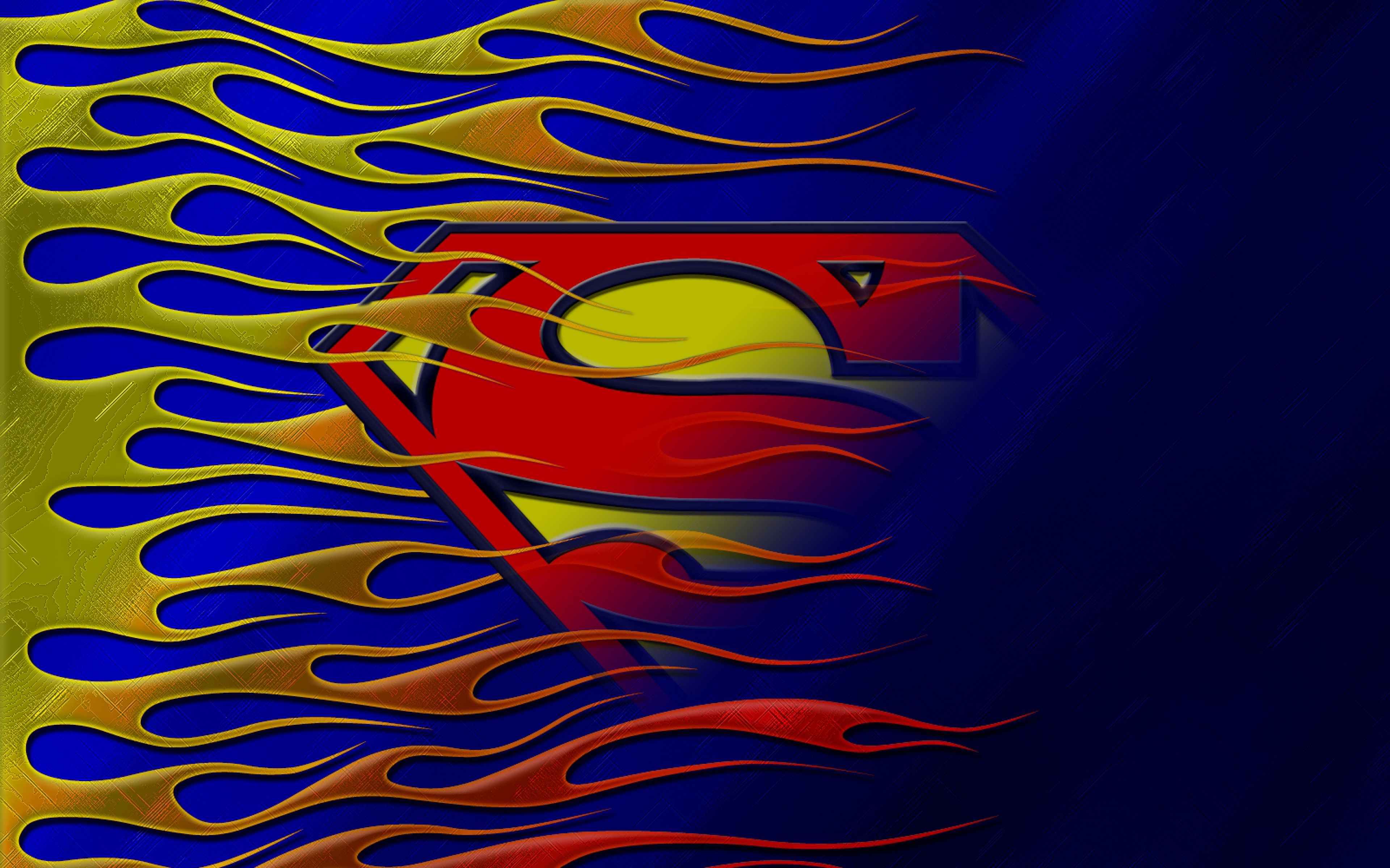 Superman Line Fire Multicolored Wallpaper Background Ultra HD 4k