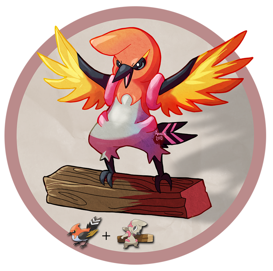 Fletchinder Timburr fusion by Sikkenskit on