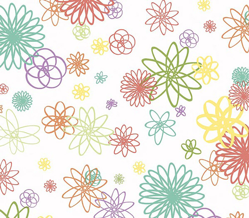 Spiral Flowers Wallpaper DOUBLE ROLL   Murals For Kids