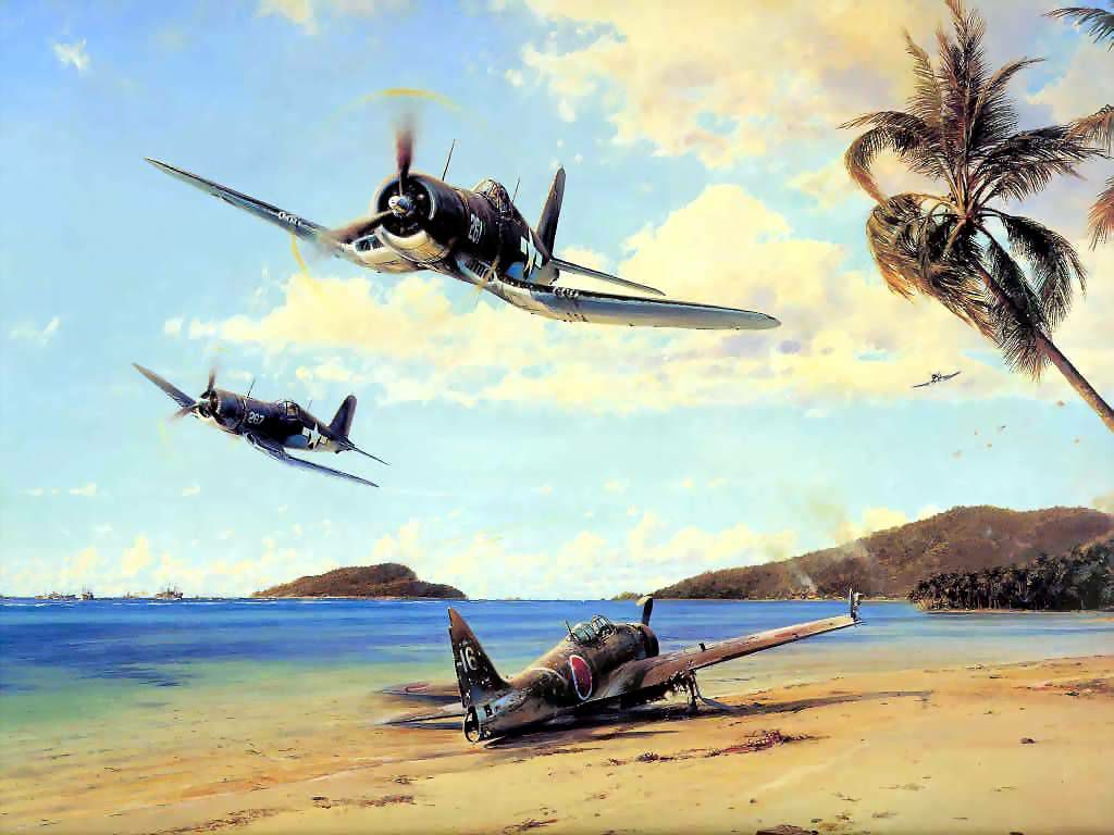 Paintings Art Painting Aviation Beach Corsairs F4u