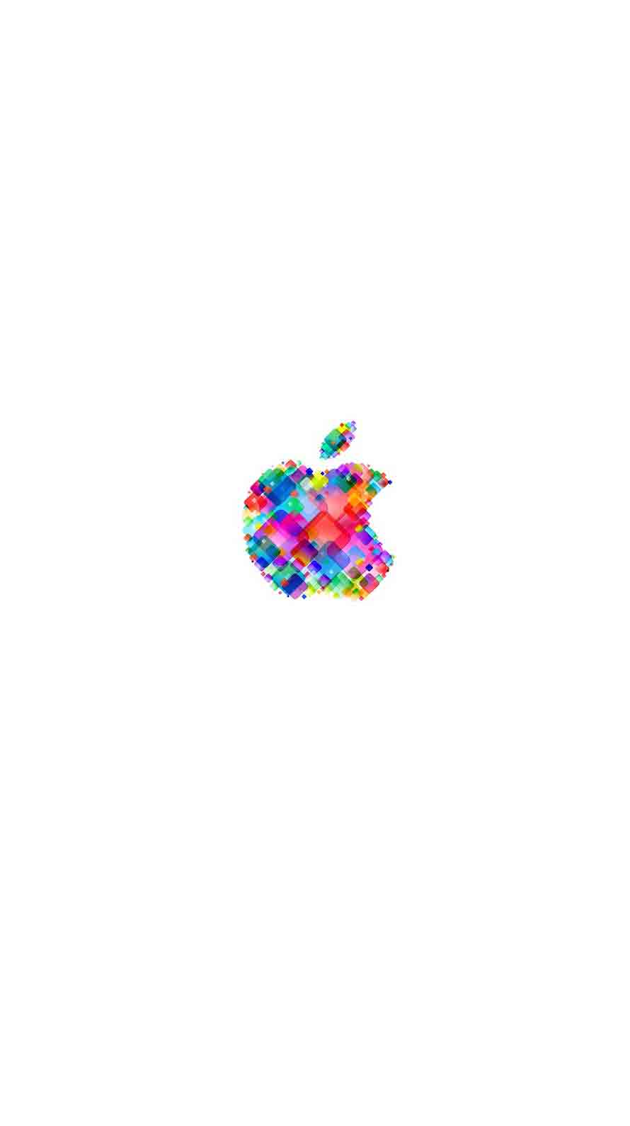 Apple Logo Pop Colorful White Wallpaper Sc iPhone6