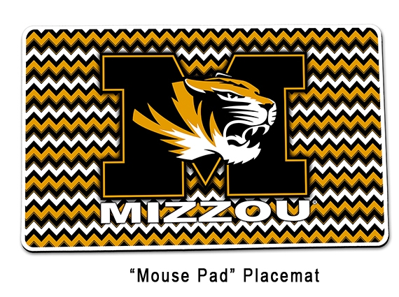 Mizzou Tiger Place Mat Chevron W M Logo Missouri Mouse