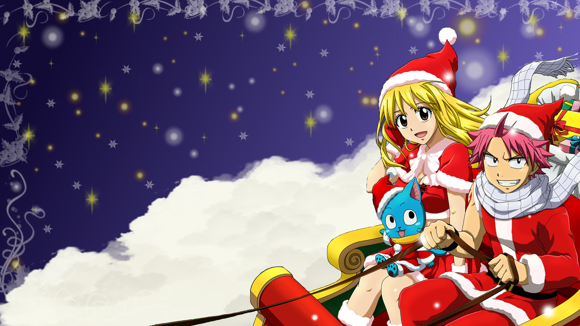 Anime Fairy Tail Lucy Heartfilia Natsu Dragneel Happy