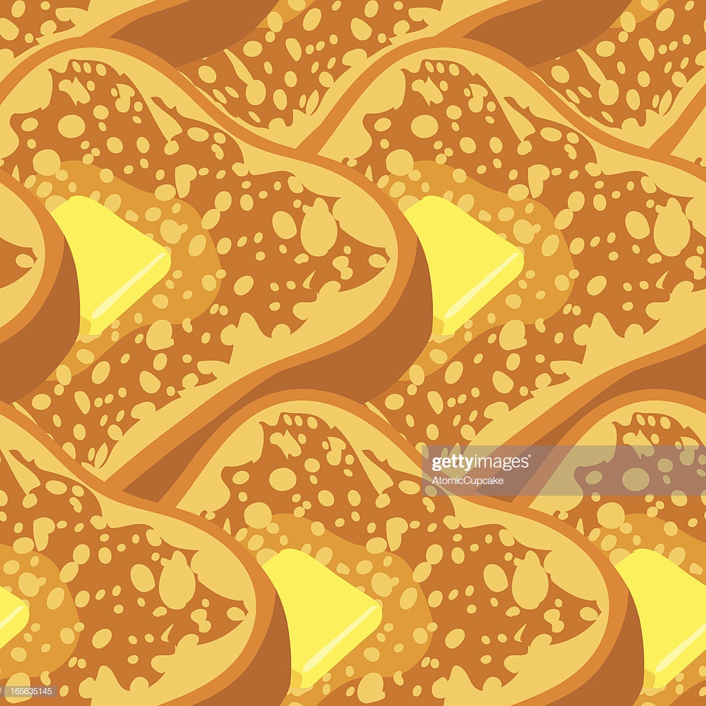 Toast With Butter Seamless Background Pattern High Res Vector