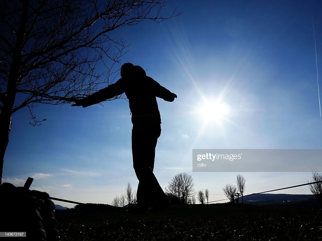 Person Balancing On Slackline Stock Photo Getty Image