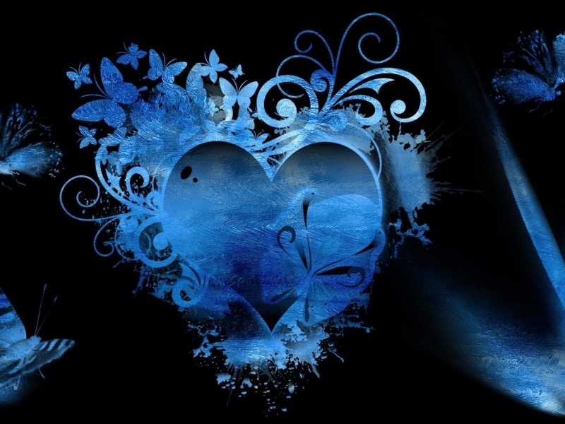 Blue Heart Wallpaper In Textures With All