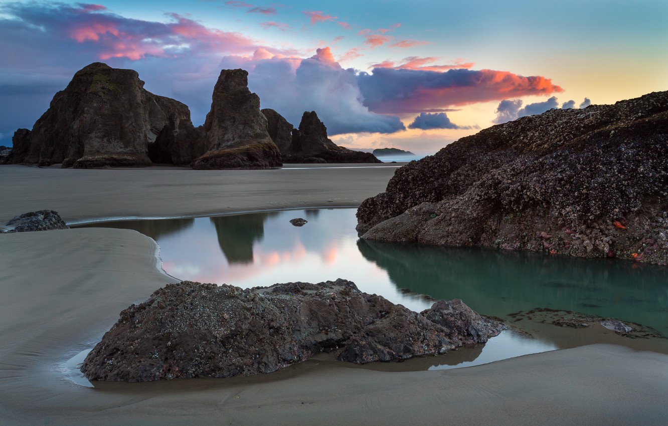 Wallpaper Beach The Ocean Rocks Usa Oregon At