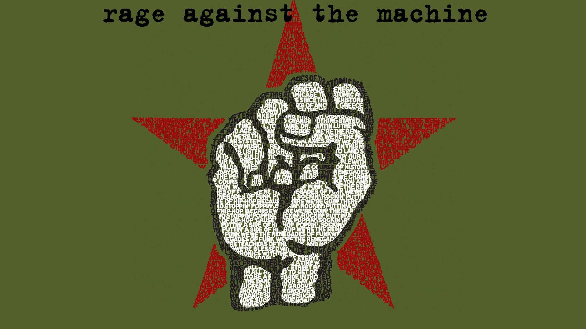 Wallpaper Rage Against The Machine Fist Star Name Background