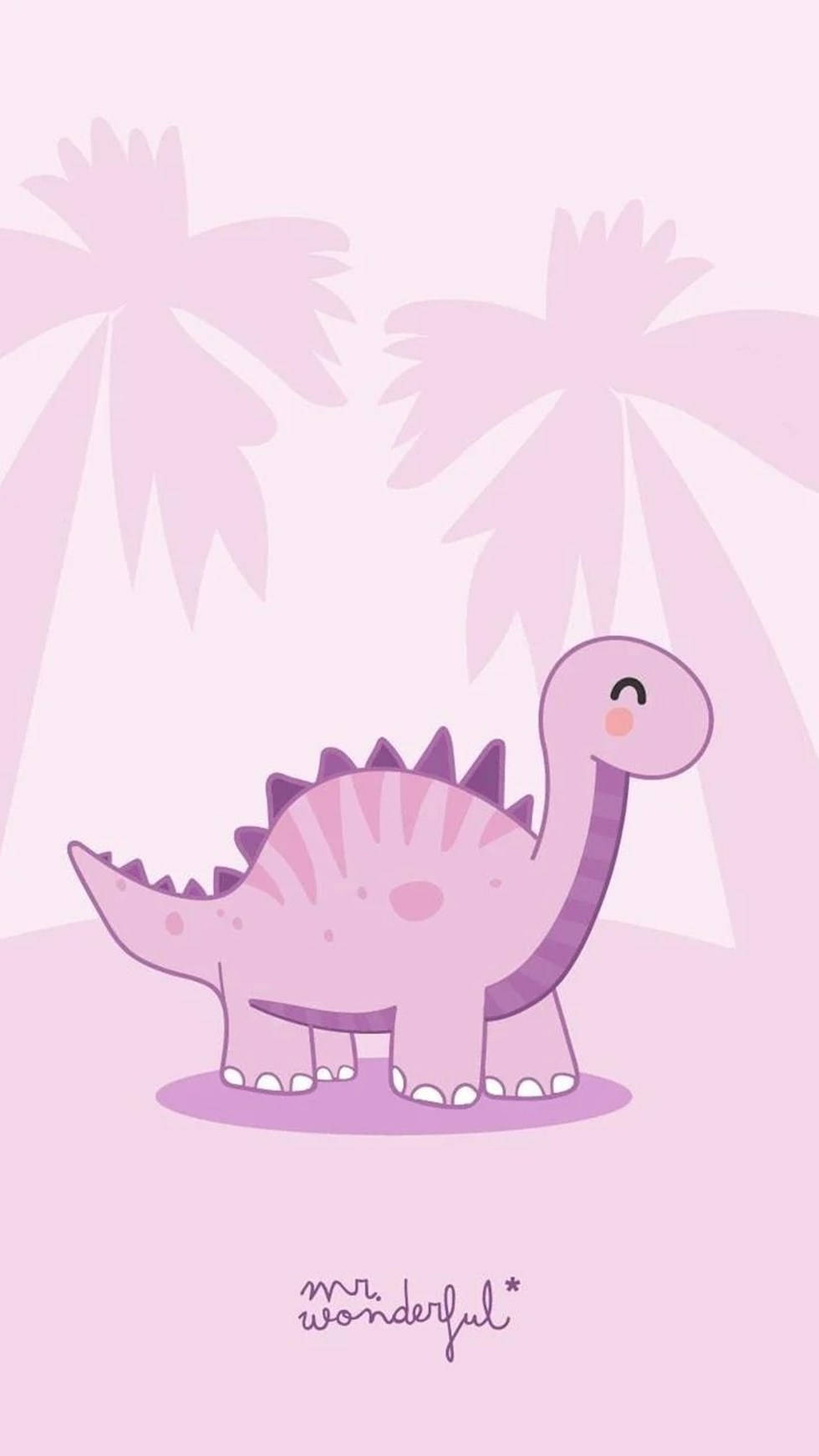A Cute Dinosaur Across An iPhone Screen Wallpaper