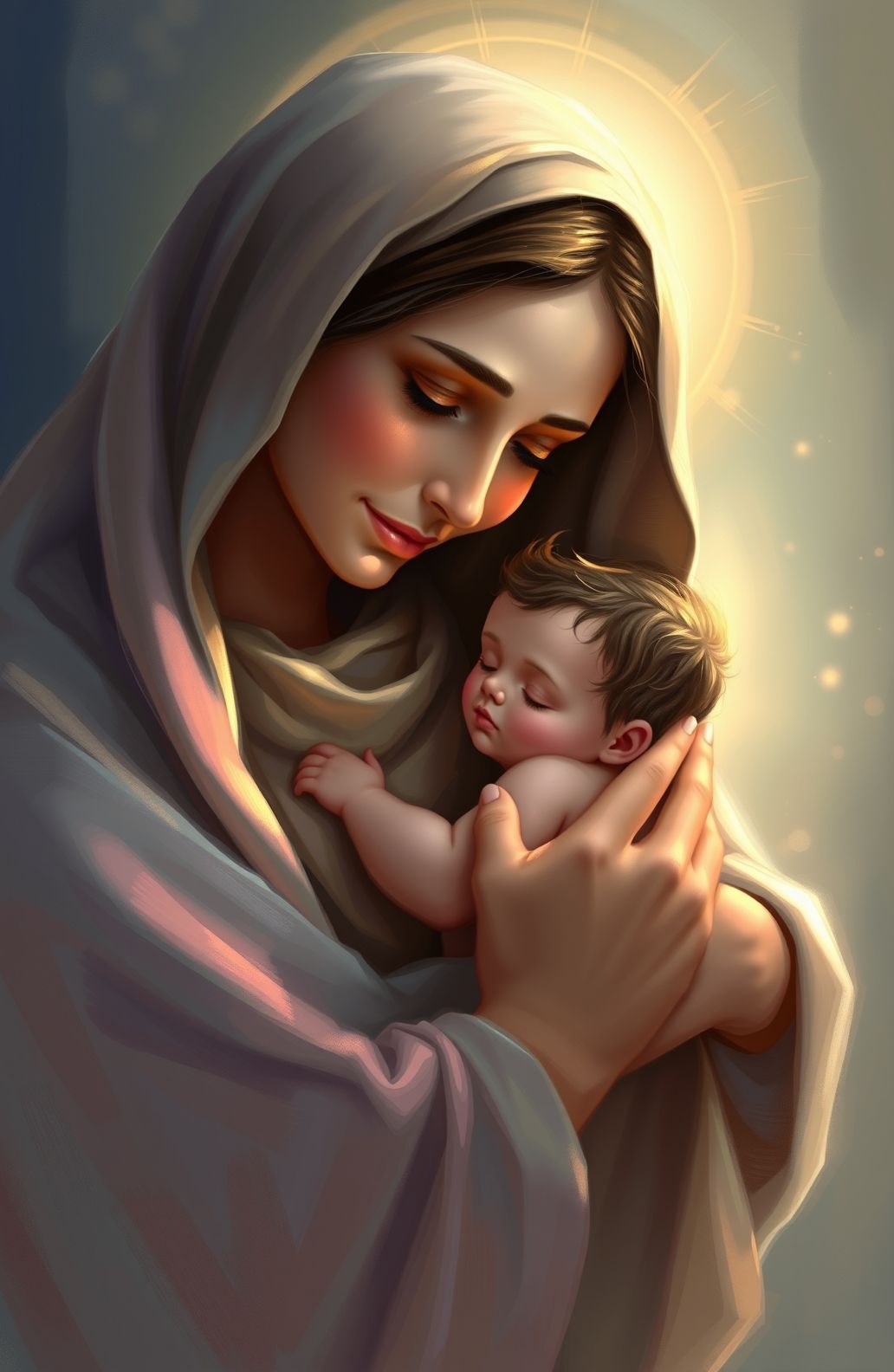 Mother Mary With Baby Jesus Wallpaper