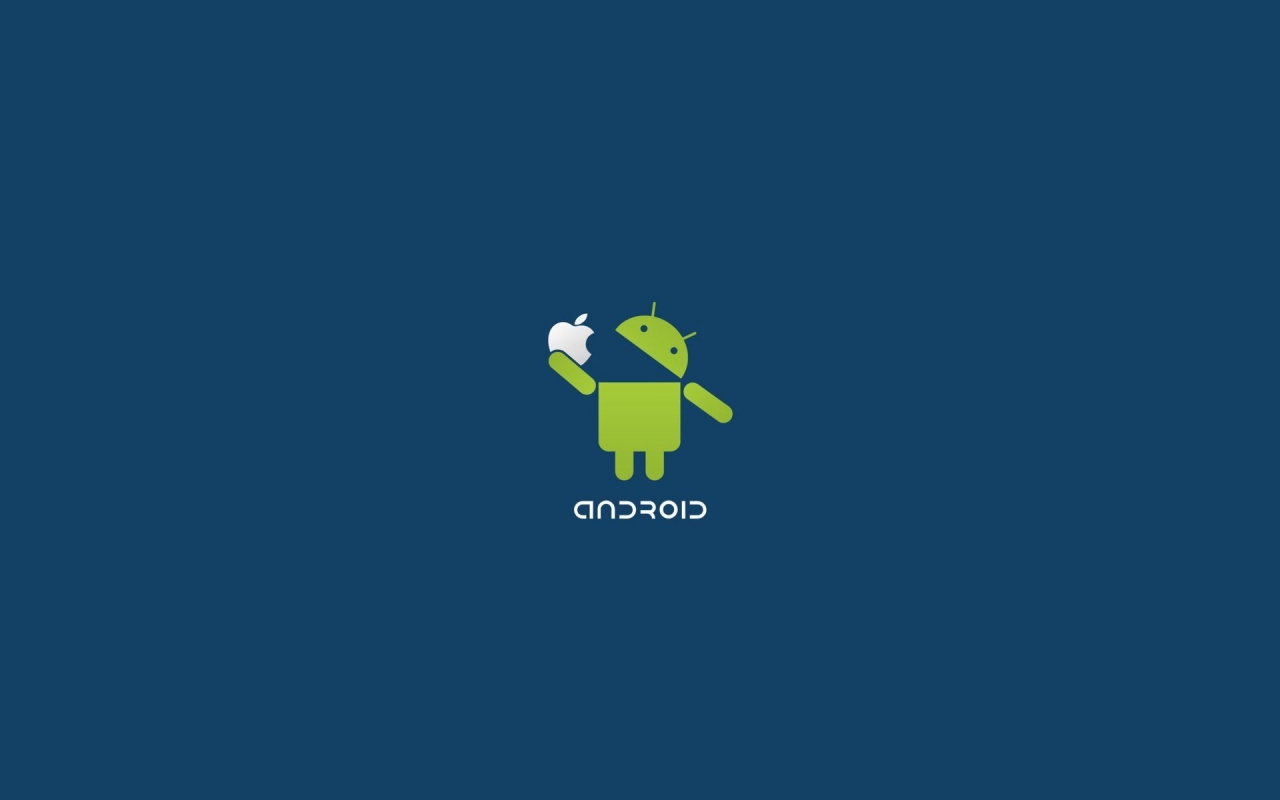 Android Eating Apple Logo HD Desktop Mobile Wallpaper Background