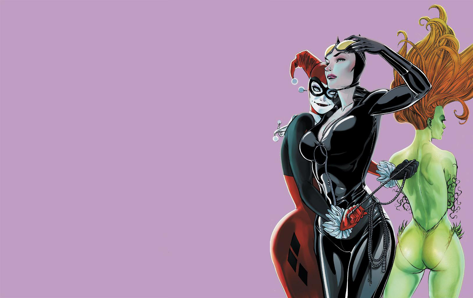 Catwoman Wallpaper Poison Ivy Harlequin Harley Quinn