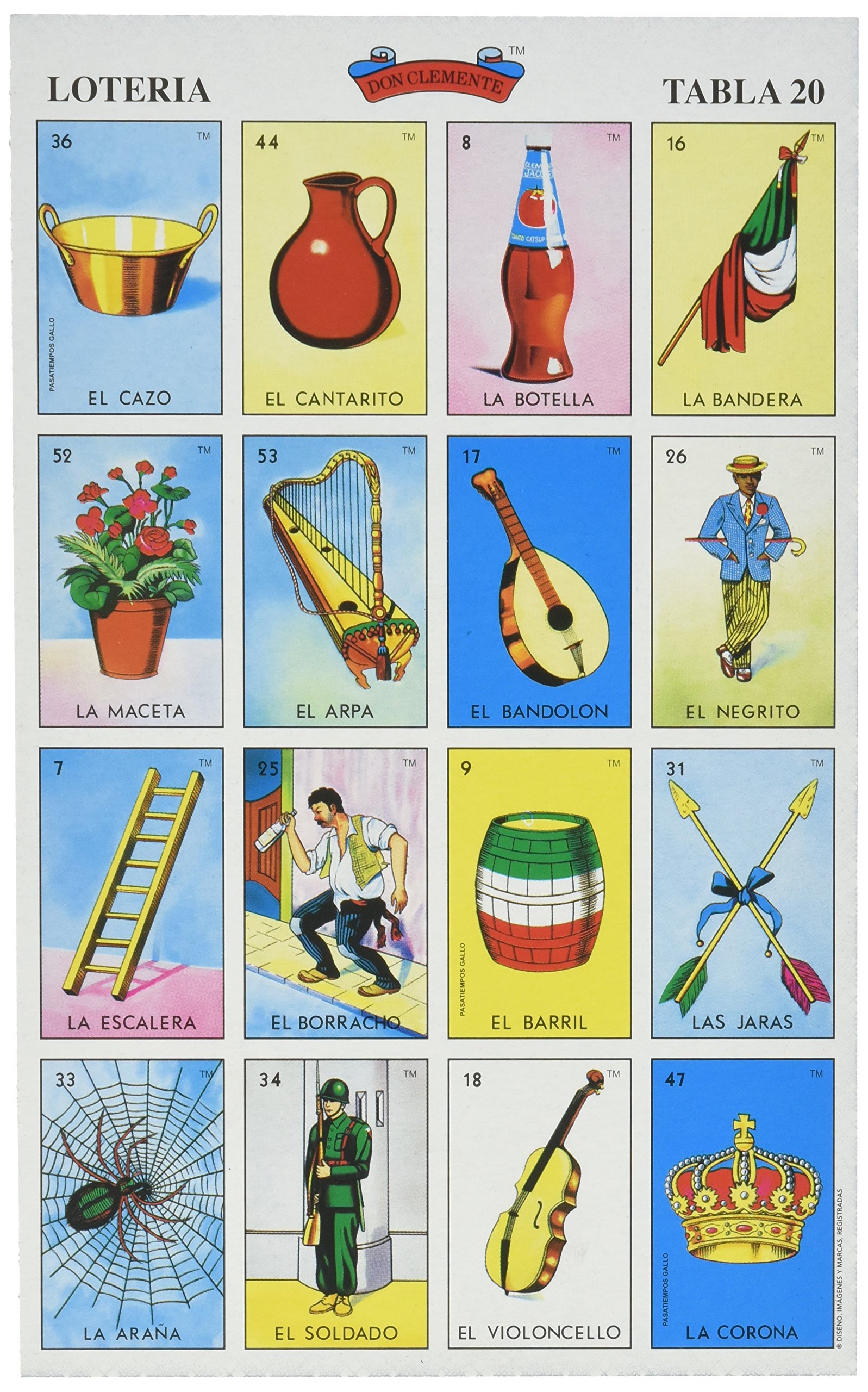 Amazon Don Clemente Autentica Loteria Mexican Bingo Set